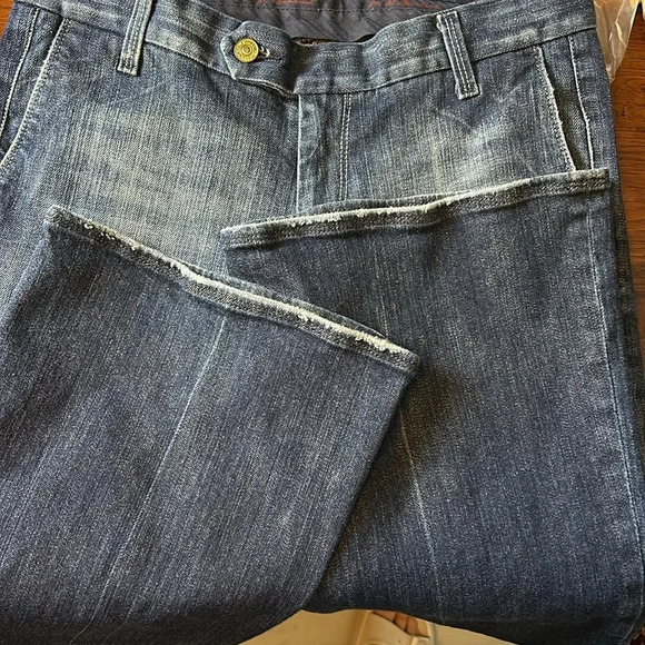 7 For All Mankind Dark Rinse Flare 30 Trouser Low Rise Y2K - Picture 14 of 16